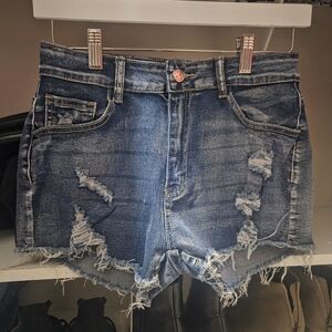 SHEIN Blue Distressed Jean Shorts Size 6